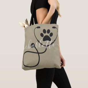 Custom Veterinarian Veterinary Tech Vet Assistant Tote Bag