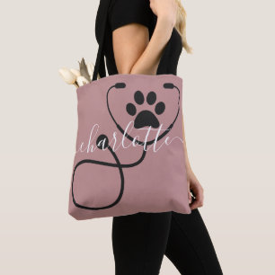 Custom Veterinarian Veterinary Tech Vet Assistant Tote Bag