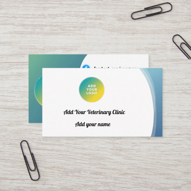 Custom Veterinary Clinic Business Card (Front/Back In Situ)
