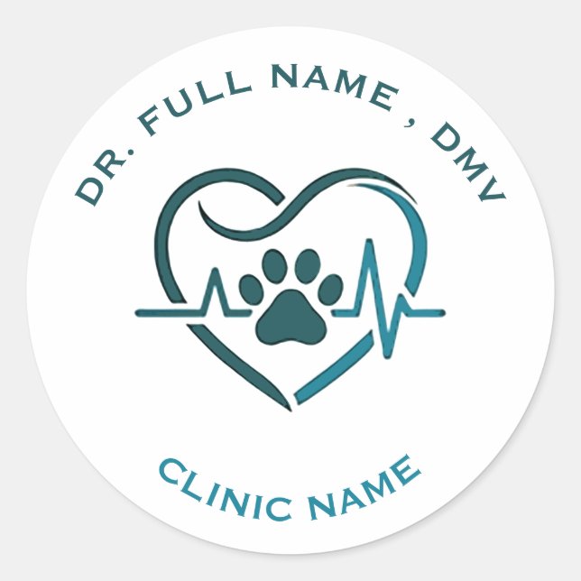 Custom Veterinary Logo Sticker  (Front)
