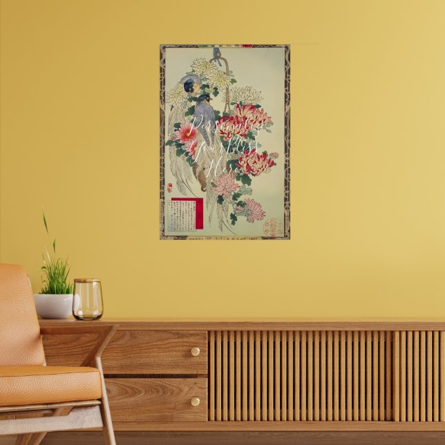 CUSTOM Vibrant Chrysanthemum & Bird of Paradise  Poster (Living Room 2)