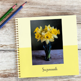 Custom Vibrant Daffodils Vase Still Life  Notebook