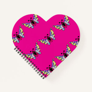 Custom Vibrant Modern Folk Butterfly Art Notebook
