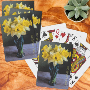 Custom Vibrant Yellow Daffodils Still Life  Playing Cards