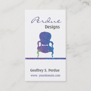 Custom Victorian Damask Chair Business Card