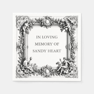 Custom Victorian Scroll Frame – Elegant funeral Napkin