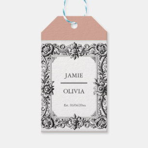 Custom Victorian Scroll Frame Napkin – wedding Gift Tags