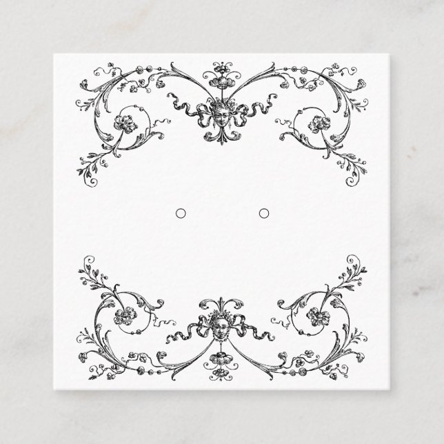 Custom Victorian Vintage Earring Display Cards (Front)