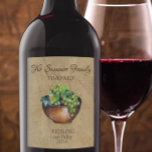 Custom Vineyard Vintage Wine Grapes White Wine Label<br><div class="desc">This design was created though digital art. It may be personalised in the area provided or customising by choosing the click to customise further option and changing the name, initials or words. You may also change the text colour and style or delete the text for an image only design. Contact...</div>