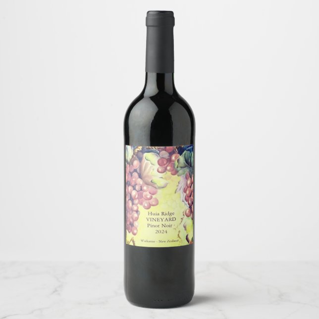 Custom Vineyard Wine Bottle Labels (Front)