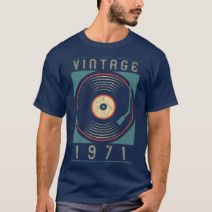 Custom Vintage 1971 Vinyl Turntable Retro DJ T-Shirt