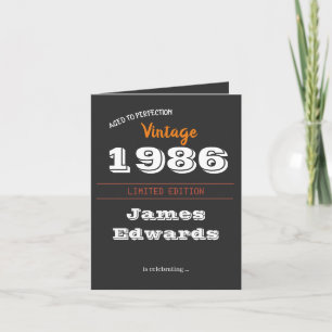 Custom Vintage 1986 40th Limited Edition Birthday  Invitation