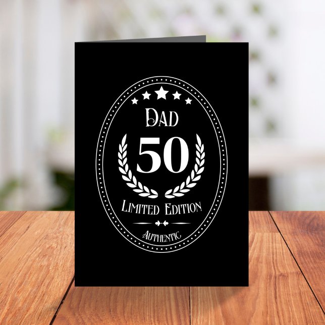 Custom Vintage 50th Birthday Black Limited Edition Card (Creator Uploaded)