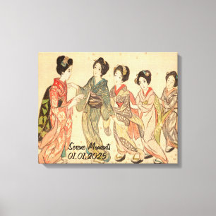 Custom Vintage Aesthetic Japan Kimono Canvas Print