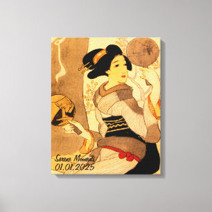 Custom Vintage Aesthetic Japan Kimono Canvas Print