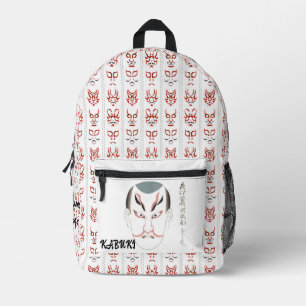 Custom Vintage Aesthetic Japanese kabuki Art Printed Backpack