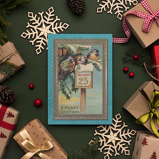 Custom Vintage Antique Holiday Seasons Greetings Card (Creator Uploaded)