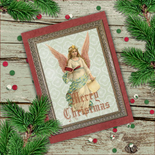 Custom Vintage Antique Holiday Seasons Greetings Card