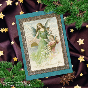 Custom Vintage Antique Holiday Seasons Greetings Card