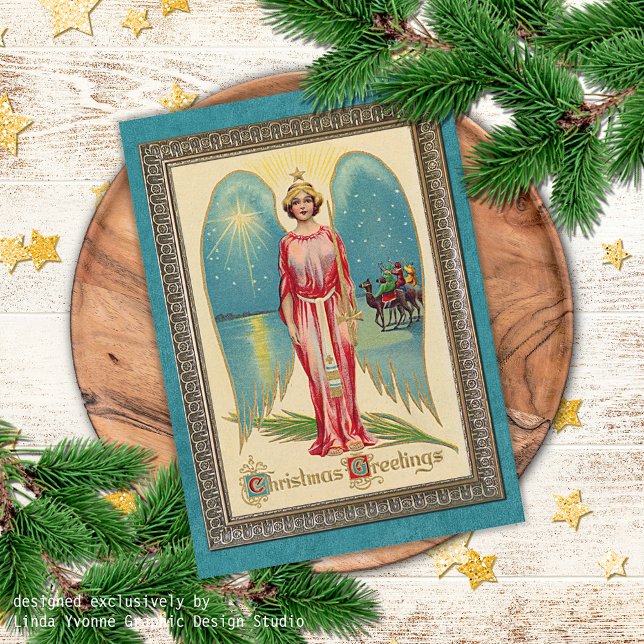 Custom Vintage Antique Seasons Greetings Holiday Card (Creator Uploaded)