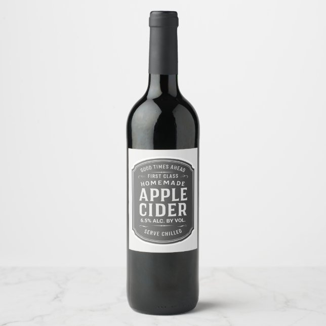 Custom Vintage Apple Cider Label Sticker (Front)