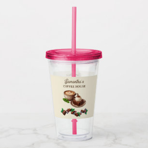 Custom Vintage Bakery Merch Brownie Art Acrylic Tumbler