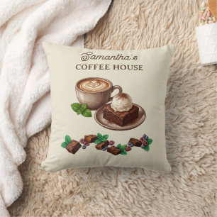 Custom Vintage Bakery Merch Brownie Art Cushion