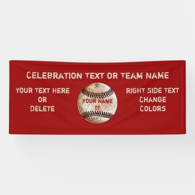 Custom Vintage Baseball Banner, Your Text, Colours Banner (Horizontal)