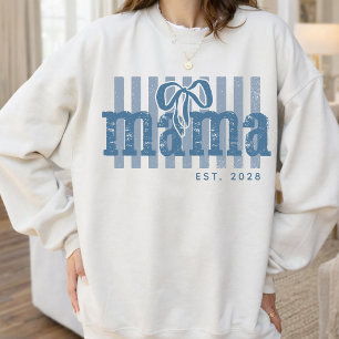 Custom Vintage Blue Mama Mother's day New Mum Sweatshirt