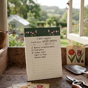 Custom Vintage Botanical Checklist Post-it Notes