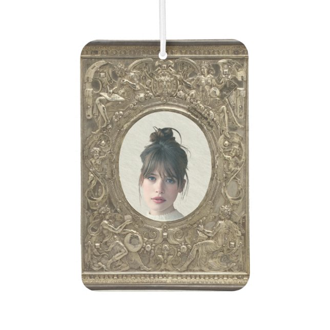 Custom Vintage Cameo Car Air Freshener (Front)