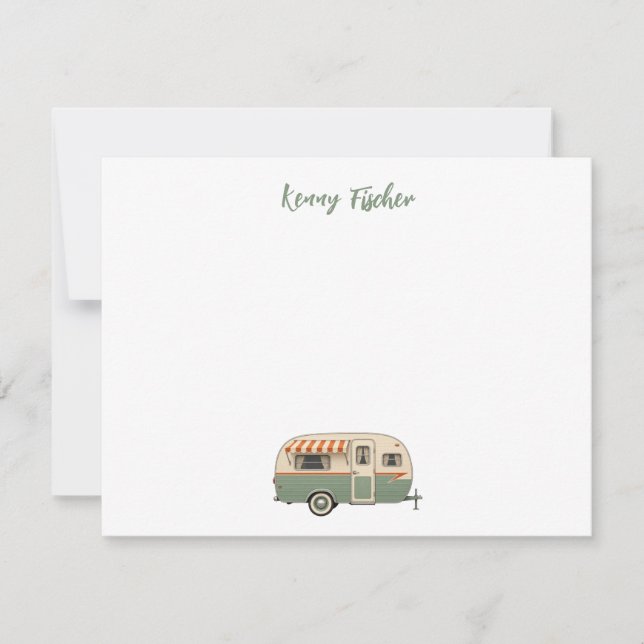 Custom Vintage Camper Note Card (Front)