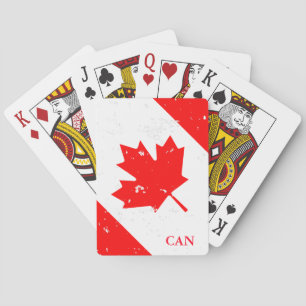 Custom vintage Candian flag playing cards
