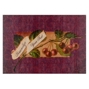 Custom Vintage Cherries Retro Fruit Old School Cutting Board
