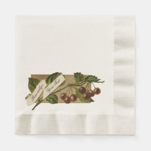 Custom Vintage Cherries Retro Fruit Old School Napkin