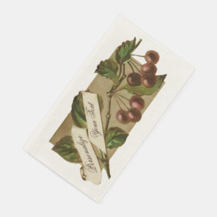 Custom Vintage Cherries Retro Fruit Old School Napkin