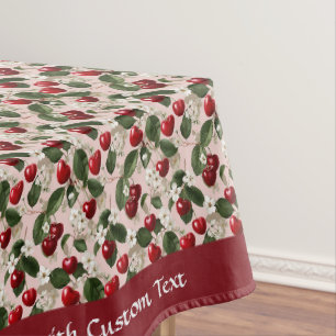 Custom Vintage Cherry Blossom Pink Personalise Tablecloth