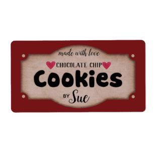 Custom Vintage Chocolate Chip Cookie Labels