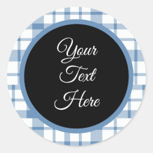 Custom Vintage Christmas Farmhouse Buffalo Check Classic Round Sticker