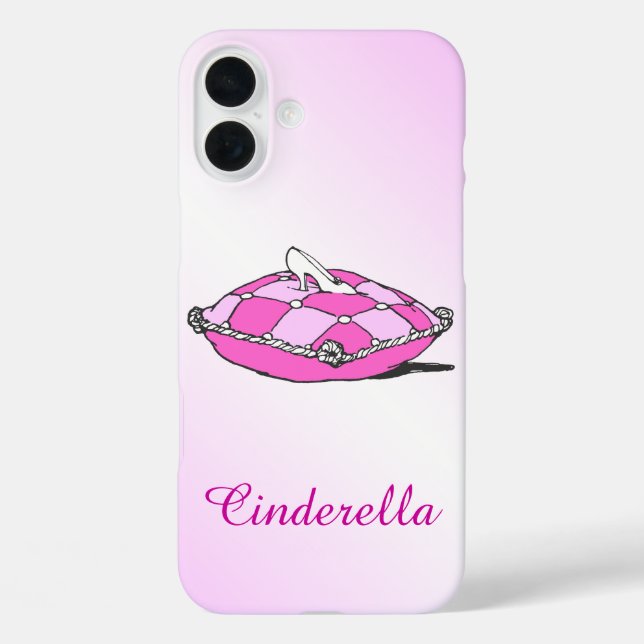 Custom Vintage Cinderella Slipper on Pink Case-Mate iPhone Case (Back)