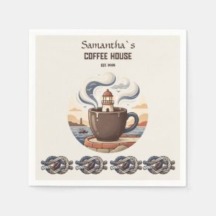 Custom Vintage Coastal Cafe Merch Napkin