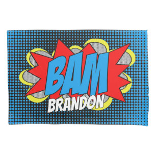Custom Vintage Comic Book Pop Art Style BAM! Pillowcase