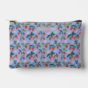Custom Vintage Cottagecore Strawberry Pattern Accessory Pouch