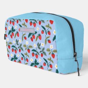 Custom Vintage Cottagecore Strawberry Pattern Dopp Kit