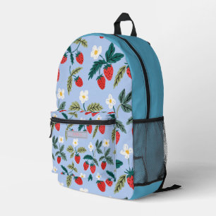 Custom Vintage Cottagecore Strawberry Pattern Printed Backpack