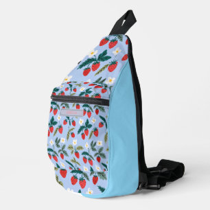 Custom Vintage Cottagecore Strawberry Pattern Sling Bag