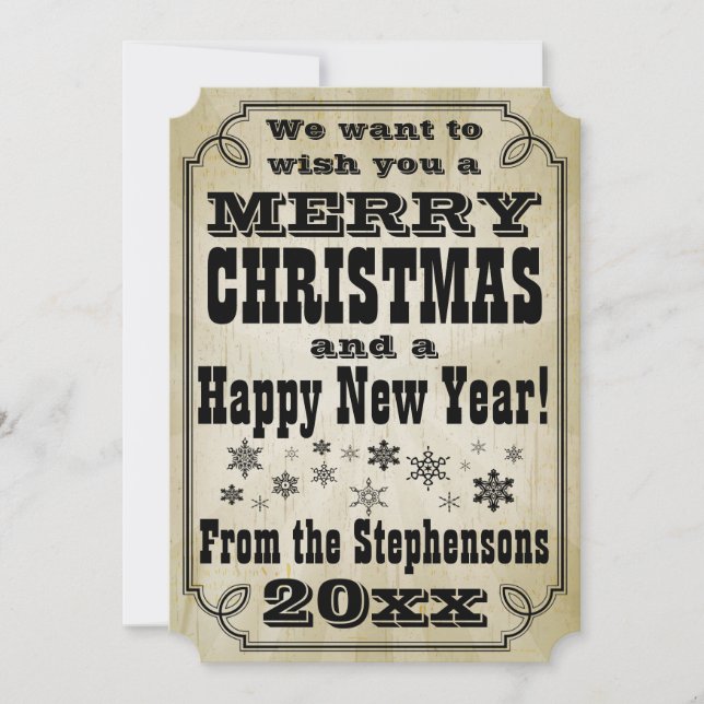 Custom Vintage Country Christmas Greeting Card (Front)