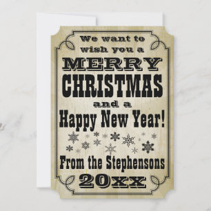 Custom Vintage Country Christmas Greeting Card