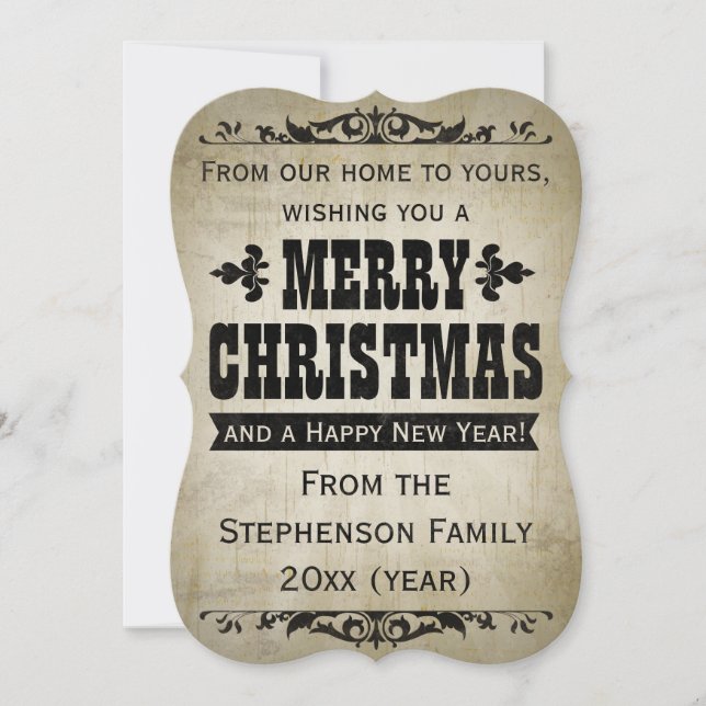 Custom Vintage Country Christmas Greeting Card (Front)