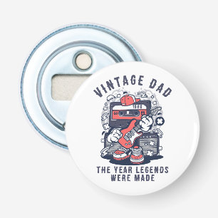 Custom Vintage Dad Legend Year Retro Cassette Bottle Opener